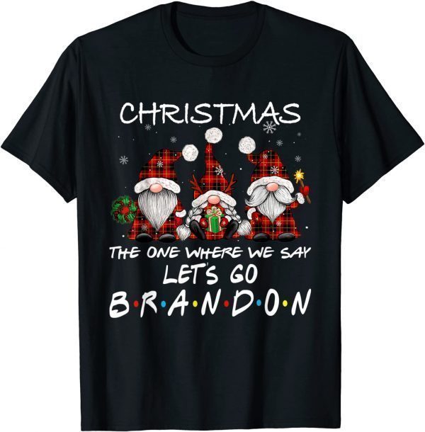 Christmas 2021 Let's Go Branson Brandon Funny Gnome Xmas T-Shirt