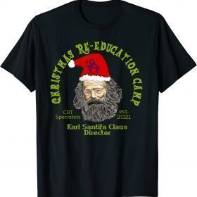 T-Shirt Santifa Claus Christmas Education Funny Anti Liberal Biden
