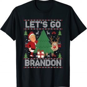 Funny Let's Go Brandon Santa Trump Ugly Christmas Sweater T-Shirt