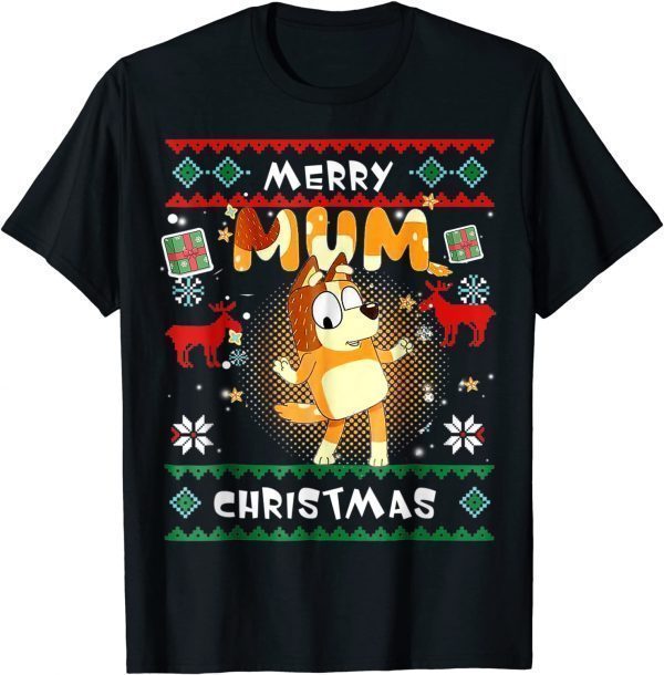 B-lueys Mum Dad Christmas matching Kids Adults Lovers Mum T-Shirt