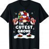 T-Shirt Cutest Gnome Gnomies Red Plaid Matching Family Christmas