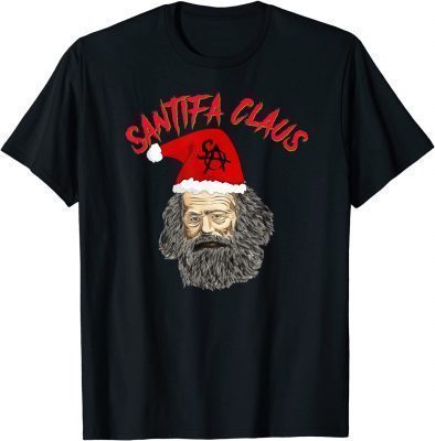 Classic Santifa Claus Christmas Education Funny Anti Liberal Biden T-Shirt
