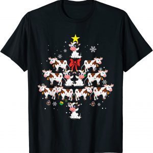 Cow Christmas Tree Funny Xmas Cute Cow Lover Lights Official T-Shirt