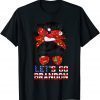 Let’s Go Brandon Messy Bun Girl Christmas Biden Xmas Flag T-Shirt