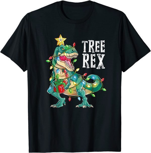 Christmas Dinosaur Tree Rex Pajamas Men Boys Kids Xmas Gifts 2021 T-Shirt
