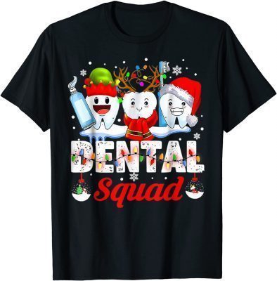 Teeth Santa Reindeer Christmas Dental Squad Funny TShirt