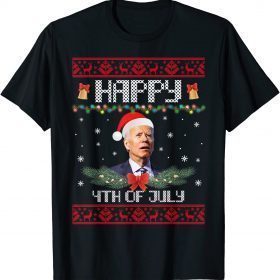 Funny Santa Joe Biden Happy 4th Of July Ugly Sweater Png TShirt