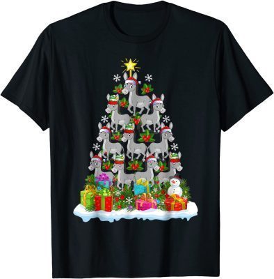 Mule Xmas Tree Lighting Santa Mule Christmas Gift T-Shirt