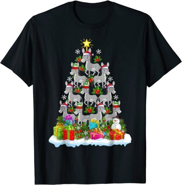 Mule Xmas Tree Lighting Santa Mule Christmas Gift T-Shirt