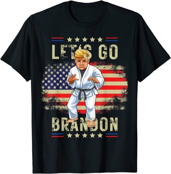 Funny Lets Go Brandon Trump And America Flag Anti Biden T-Shirt