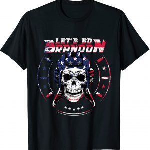 2021 FJB Let's Go Brandon American Biker Usa Flag T-Shirt