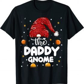 Official Daddy Gnome Leopard Family Matching Christmas Party Pajama T-Shirt