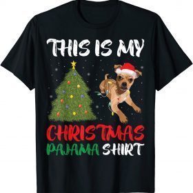 Funny Cute pug Chihuahua mix This is my Christmas pajama costume T-Shirt