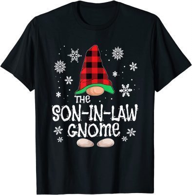 Son In Law Gnome Buffalo Plaid Christmas Matching Family Unisex T-Shirt