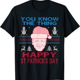 Biden Happy St Patrick's Day Funny Christmas Ugly T-Shirt