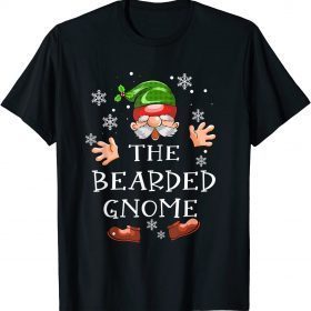 Classic Bearded Gnome Buffalo Plaid Matching Family Christmas Pajama T-Shirt
