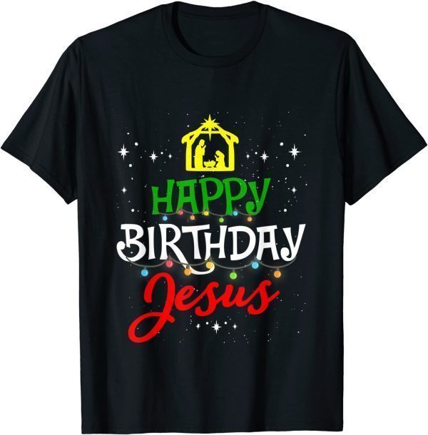 2021 Happy Birthday Jesus Christmas Pajama Holiday Xmas T-Shirt