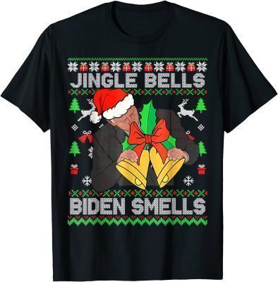 2022 Anti Biden Jingle Bells Biden Smells Ugly Christmas Sweater T-Shirt