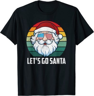 Vintage Retro Santa Let's Go Santa Christmas T-Shirt
