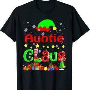 2021 Auntie Claus Funny Christmas Elf Lover Matching Family Group TShirt