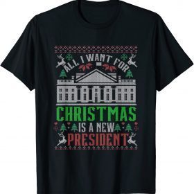 Official All I Want for Christmas Is a New President Xmas Santa 2021 T-Shirt