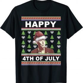 Official Santa Joe Biden Happy 4th of July Ugly Christmas T-Shirt