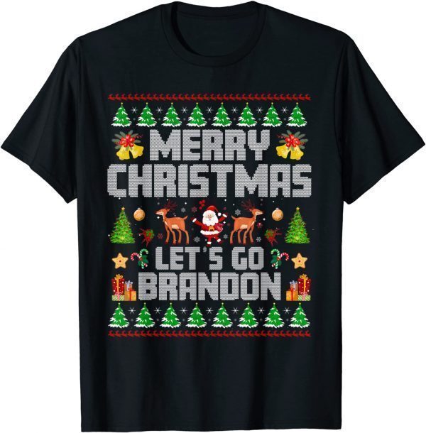 Merry Christmas Let's go Branson Brandon Ugly Sweater Style 2021 T-Shirt