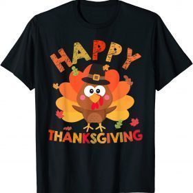 Happy Thanksgiving 2021 Turkey Funny Pajama Kids Boy Girl T-Shirt
