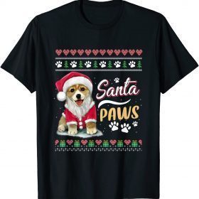 Santa Paws Christmas Dog Merry Christmas Funny Xmas T-Shirt
