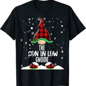 Funny Red Buffalo Plaid Son In Law Gnome Matching Family Christmas T-Shirt