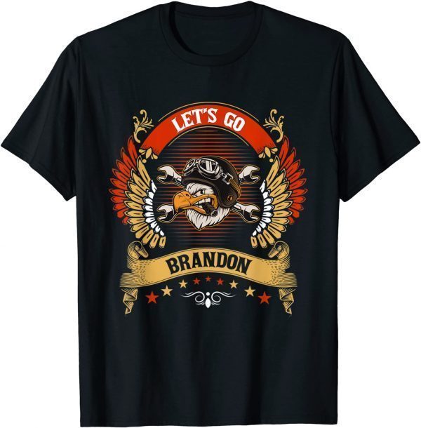 Let's Go Brandon American Biker Mechanic Retro Vintage T-Shirt