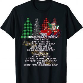 2021 Jingle Bells Biden Smells Santa Plaid Tree Christmas Sweater T-Shirt