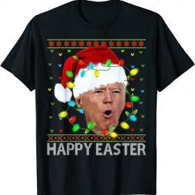 Happy Easter Funny Christmas Anti Biden Santa Conservative Unisex T-Shirt