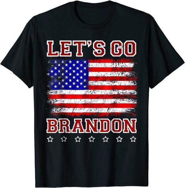 Classic Let's Go Brandon Conservative US Flag T-Shirt