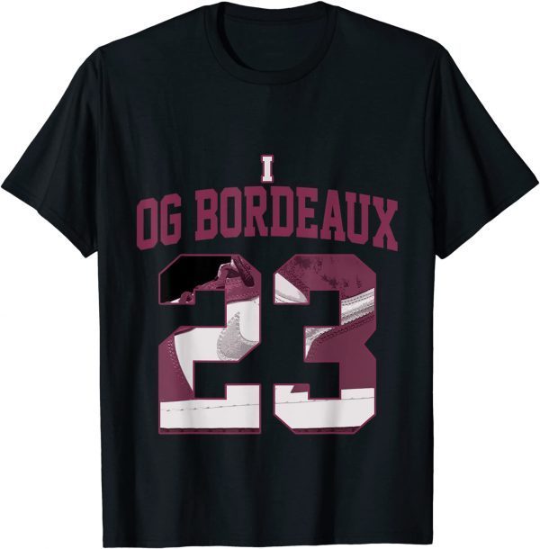 Number 23 Sneaker Matching 1 Retro High OG Bordeaux T-Shirt