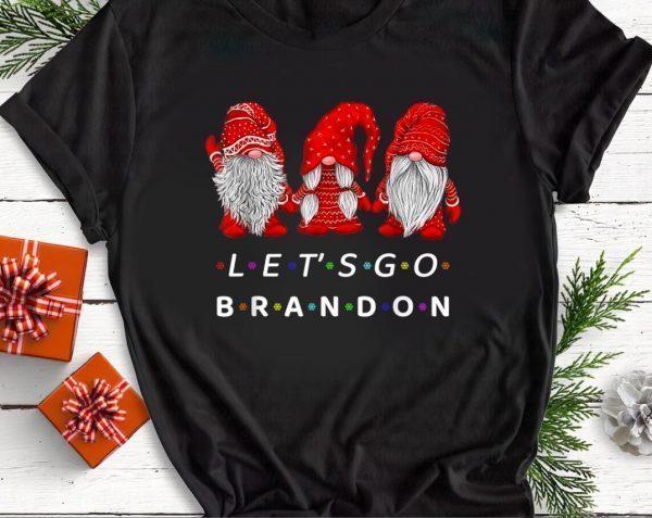 2021 Let's Go Brandon Gnome Christmas Funny Political Xmas T-Shirt