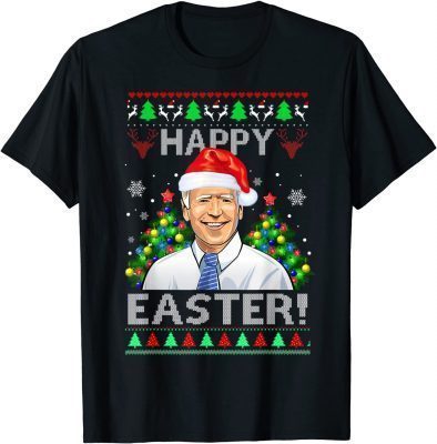Santa Joe Biden Happy Easter Ugly Christmas Sweater T-Shirt