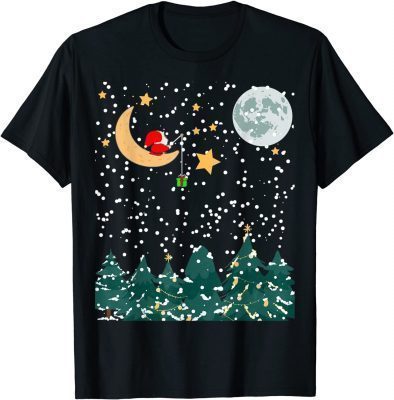 TShirt Santa Fishing For Gifts , Ugly Christmas sweater 2021