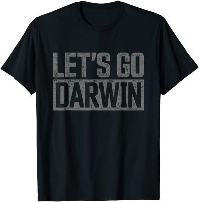 Let's Go Darwin Vintage Grey Distressed Lets Go Darwin Official T-Shirt
