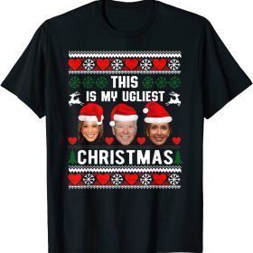 This Is My Ugliest Christmas Anti Biden Sweater Funny Xmas Funny T-Shirt