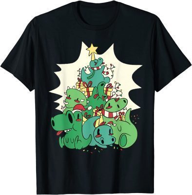 Classic Dinosaur Christmas Tree Tee Shirts