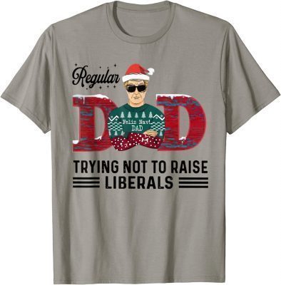 Regular Dad Trying Not To Raise Liberals Christmas Dad 2022 T-Shirt