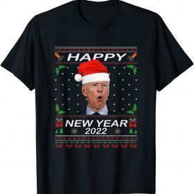Happy New Year 2022 Santa Joe Biden Merry Uh Uh Christmas T-Shirt