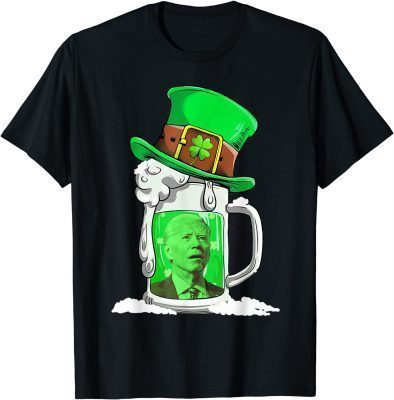 Draft Beer Joe Biden Lucky Shamrock Clover St Patrick's Day T-Shirt
