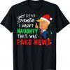 Trump Christmas Pajamas Dear Santa Fake News 2022 T-Shirt