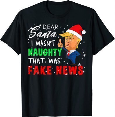 Trump Christmas Pajamas Dear Santa Fake News 2022 T-Shirt