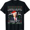 Santa Joe Biden Happy 4th of July Ugly Christmas Sweater Men 2022 T-Shirt