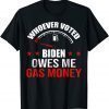 Anti President Joe Bidens Owes Republican Gass Money Funny T-Shirt