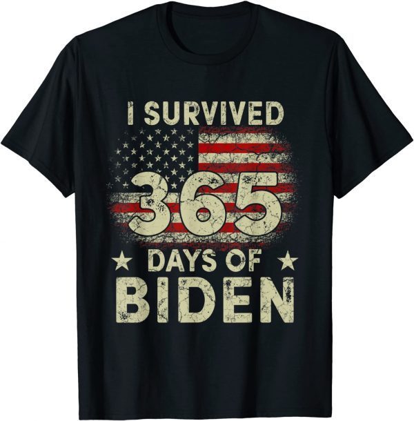 Classic I Survived 365 Days Of Biden Anti Biden Funny Anti Liberal Gift T-Shirt