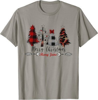 2022 Merry Christmas Plaid Leopard Buffalo Christmas Tree Gift T-Shirt